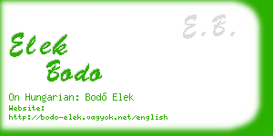 elek bodo business card
